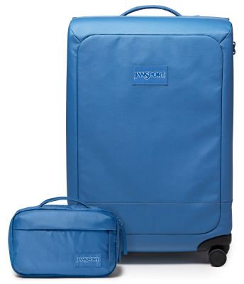 JanSport 26" Checked Luggage Toiletry Bag Elemental Blue Set