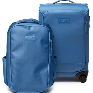 JanSport 22" Carry On Luggage Travel Pack 30L Elemental Blue Set
